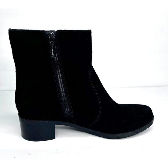 Easy Spirit Senovel Black Suede Boots Block Heel Zipper - Picture 3 of 10